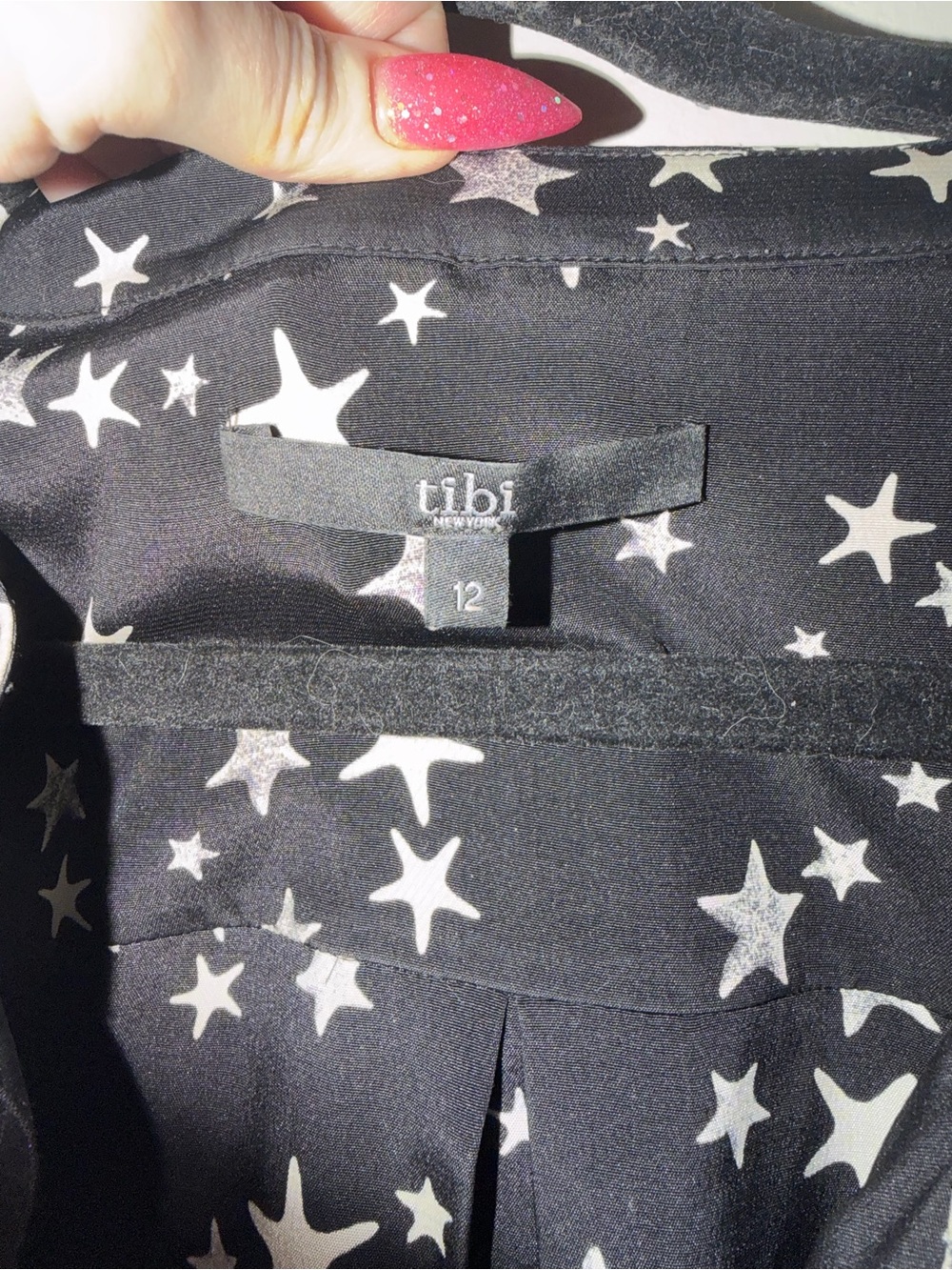 Tibi Black Silk Star Dress - Picture 4 of 6